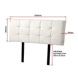 PU Leather Double Bed Deluxe Headboard Bedhead - White V63-768235