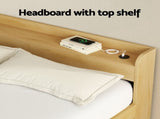 Artiss Bed Frame Queen Size with Charging Ports and 2 Drawers AURA WBED-F-AURA-Q-WD-ABC