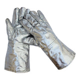 2 Pairs Welding Gloves High Temperature Aluminum Foil Heat Resistant Feature for Industrial Furnace V1370-AZ4-17502