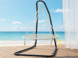 Gardeon Hammock Hanging Chair with Steel Stand HM-CHAIR-NEST-CREAM-A
