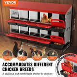 VEVOR 10-Compartment Chicken Nest Box Mental Box with Inclined Nesting Boxes V952-JSCDX3045INCT4Y3WV0
