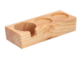 3Slots Wooden Coffee Portafilter Holder Tamper Stand Tamping Base for Home Bar Counter Wood V1294-YM0901-3118210243111