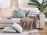 Light Blue Farmhouse Buffalo Plaid Pillow Covers 18x18 Set of 2 Patio Outdoor Decor Neutral V1189-WXFWAL-20260319-01567