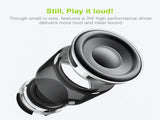 Travel Case Packed, A106 Pro Portable Bluetooth Speaker with Custom Bass Radiator, Brief Design, V1107-791-51307-BLK