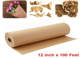 Brown Kraft Paper Roll, Heavy Duty Wrapping Paper for DIY Postal Gift Wrapping and Tabletop V1237-MS-724-026