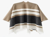 European and American minimalist cross-tie plaid cape cloak, acrylic warm versatile autumn winter V1232-ZSPJ001
