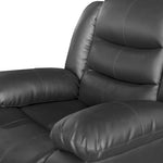 3+2+1 Seater Recliner Sofa In Faux Leather Lounge Couch in Black V43-SET-FAN-3+2+1-BL