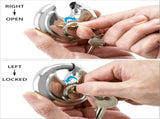 Keyed Alike Disc Padlock 4 Pack, Stainless Steel Discus Lock with 3/8 Inch Shackle for Garages, V1189-LC-RY-00009