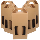 Durable Khaki Paper Wine Carrier - Easy to Carry for Storage 5Pcs V1369-AZ3-W-20958