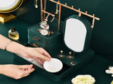 Elegant Green Jewelry Organizer with Mirror - Multi-Layer Storage & Display Stand V888-ELOSUNG18277