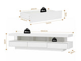 Artiss TV Unit LED 160CM Storage Drawer White FURNI-L-LED-TV03-WH-AB