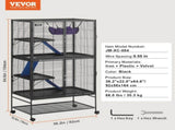 64.6" Metal Small Animal Cage 4-Tier Rolling Ferret Cage with Tray 3 Ramps V952-JSXDL362463IRPIZQV0