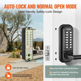 Mechanical Keyless Entry Door Lock, 14 Digit Keypad, Water-proof Zinc Alloy, Double-sided Embedded V952-JXMMSQRSSZMMUEQJ6V0