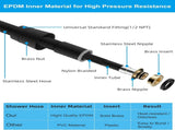 All Metal 90 Inch Stainless Steel Extra Long Shower Hose Replacement, 4 Spray Handheld Showerhead V1258-DP02-C-820