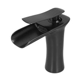 G1/2 Sink Faucet Copper Waterfall Water Tap Black Bathroom Basin Hot Cold Faucet for Kitchen Toilet V1294-YM0523-3112210109511