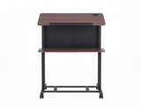 Artiss Mobile Lectern Podium Stand with Storage Shelf Height Adjustable Laptop Desk Black & Walnut LPS-HY02-125-BK