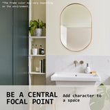 2 Set Wall Mirror Oval Aluminum Frame Bathroom 50x75cm GOLD V274-FT-BM-ALUOV-GLD5075-X2