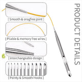Tunisian Crochet Hook Set with Cable Aluminium Interchangeable 26 Pcs pwm25 V1370-AZ4-07682