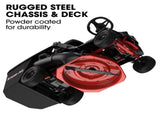 BAUMR-AG 24" Ride On Lawn Mower, Lithium Electric Start System, 6HP 224cc, 5 Cut Heights, Catcher V219-MOWRIDBMP24A