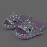 Ladies Shark Slippers Glowing Glitter Slippers Quick-Dry Slippers Non-Slip EVA - Black - Size 39 V1102-959-84658-BLK-39