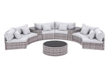 Gardeon 6 Seater Outdoor Sofa Set 9PCS Table Chair Set Garden Rattan Patio Furniture ODF-SOFA-9PC-RTA-GE