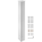 Mailbox Post, 43" High Mailbox Stand, White Powder-Coated Mail Box Post Kit, Q235 Steel Post Stand V952-YXZZCJYCGJS4346PNV0