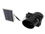 10W 12V Solar Powered Exhaust Fan for Round Pipe ABS Solar Panel Ventilation Fan Kit for Pet House V1294-YM0710-3111230296911