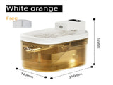 Transparent Orange and White Smart Motion Sensor Wireless Pet Water Fountain - 2L Cordless Quiet V888-ELOSUNG55265-4