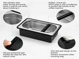 Espresso Knock Box,Stainless Steel Coffee Pucks Container, with Steel Holder and Noise Reduction V1192-AZ-W-0151