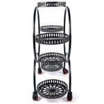 4 Layer 6 Pots Flower Holder Plant Stand Shelf 4-Wheel Free Moving Rack V63-840601