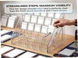 Trading Card Display Stand, 5-Tier Clear Plastic Graded Card Display, Vertical Graded Shelf for V1192-AZ-W-22176