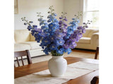 6Pcs Artificial Delphinium Flower, 34.6' Long Silk Flowers Silk Larkspur Flowers Plant Floral Faux V1192-AZ-W-25271