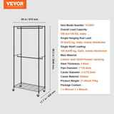 VEVOR Heavy Duty Clothes Rack, Double Hanging Rods Clothing Garment Rack with Bottom and Top Storage V952-JYKCYJ2838122UE86V0