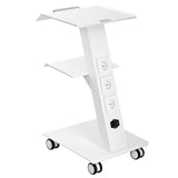 VEVOR Trolley Cart Dental Lab Mobile Rolling Serving Cart 3 Layers with Socket V952-SYSSTCB4Q23534XEFV3