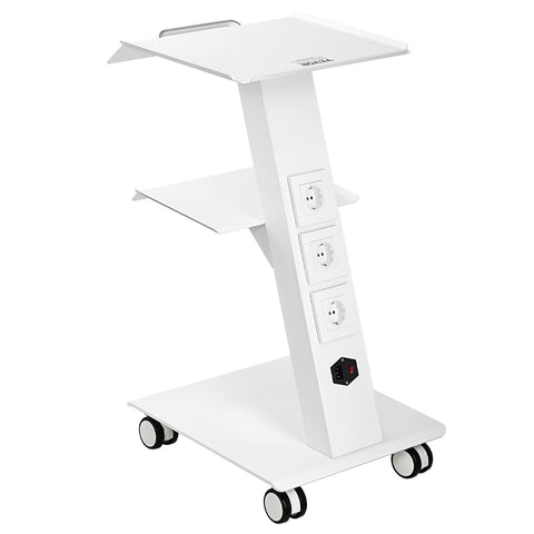 VEVOR Trolley Cart Dental Lab Mobile Rolling Serving Cart 3 Layers with Socket V952-SYSSTCB4Q23534XEFV3