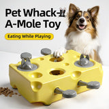 Interactive Cheese Whack-a-Mole Puzzle Toy for Cats and Dogs Treat Dispensing Snack Feeder, Brain V1341-ZY-84ZWU46H-YELLOW