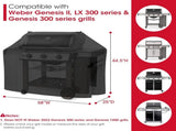 58 Inch Grill Cover for Weber Genesis II, LX 300 Series and Genesis 300 Series Gas Grills, Heavy V1258-DP02-C-136