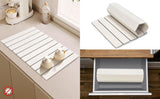 30x40cm Foldable Marble Pattern Kitchen Dish Drainer - Ultra-Absorbent Natural Stone Mat, V888-ELOSUNG42995