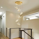 BAMDECOR LT05 6 Nordic Butterfly Luxury Chandeliers Pendant Lights for Villa Stair Home Decoration V255-BAM-LT05-06H-GOLD