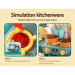 Keezi Kids Kitchen Pretend Play Set Cooking Sound Steam Light Function PLAY-KITCHEN-CFL