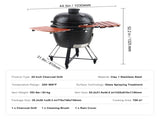 Portable Charcoal Propane Gas Grills with Cover and Cart, Heavy Duty Stainless Steel BBQ V952-TCYXLYC243700Y92IV0