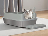 Pawz Stainless Steel Large Semi-Enclosed Cat Litter Box PT1398-GY-AU