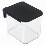 8 Pcs Accessories with Lid, 3.9 X 3.2 X 3.2 Inch Bins with Hooks, Clear Plastic V1366-AZ2-W-14622