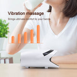White Portable Electric Hand Massager - USB-C Rechargeable, Airbag Compression, Graphene 42&degC V888-ELOSUNG49959