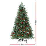 Jingle Jollys Christmas Tree 1.5m 160 LED Xmas Tree Party Decorations 355 Tips XM-TR-WELL-5FT-LED