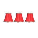 3Pcs E14 Fabric Lamp Shade Modern ClipOn Lampshade for Home Wall Candle Lamps Chandelier Red V1294-YM0901-3119210187111