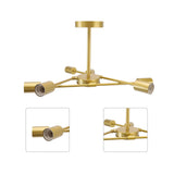 Retro Industrial 6 Light Semi Flush Mount Ceiling Light Fixture Modern Sputnik Chandelier for Art V1294-YM0521-3119220189311