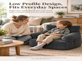 Soft Corduroy Kids Armchair with Pockets, Comfy Foam-Filled Lounge Seat for Bedroom Living Room V1341-ZY-AZA5DQVS-BLUE