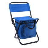 Blue Portable 3-in-1 Folding Camping Chair with Storage Bag, Backrest, and Insulated Cooler for V888-ELOSUNG13305