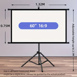 60in Portable and mobile projection screen with tripod stand, 169 HD format, suitable for home V1106-TYYPM001